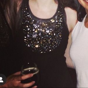 BCBGMAXAZRIA Black Tank with metal detailing